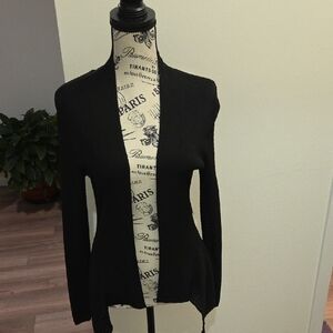 White House Black Market Elegant Black Open Cardigan